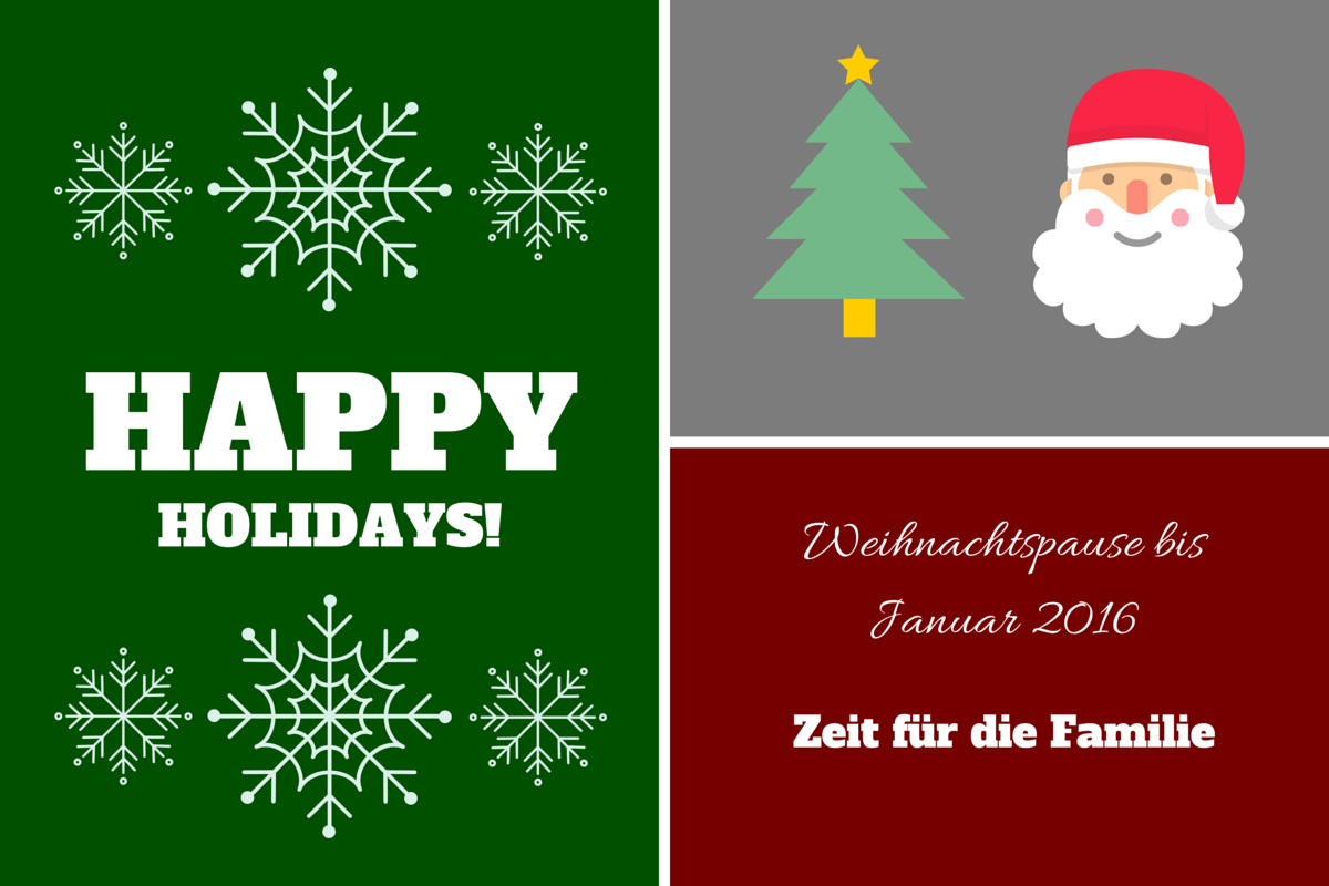 Frohe Weihnachten und einen guten Rutsch!